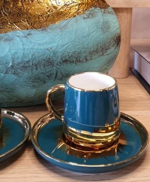 Lüx Porselen 6'Lı Fincan Takımı Yeşil