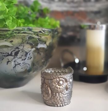 Kanta Antik Baykuş Mumluk Mini Boy