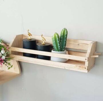 Crop Ahşap Duvar Raflı Tabureli Masa Seti