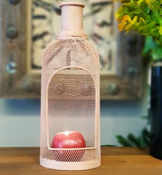 Pudra Pembe Metal Şişe Model Mumluk