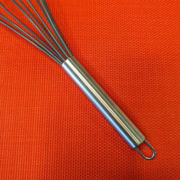 Paslanmaz Çelik Kulplu Silikon Çırpıcı Gri 26 cm