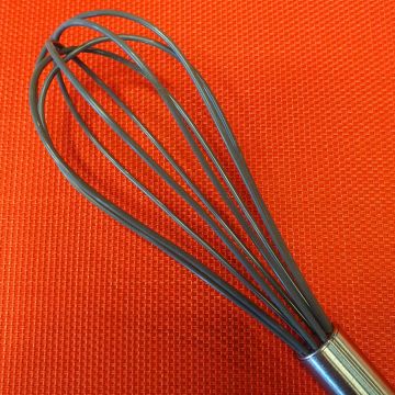 Paslanmaz Çelik Kulplu Silikon Çırpıcı Gri 26 cm