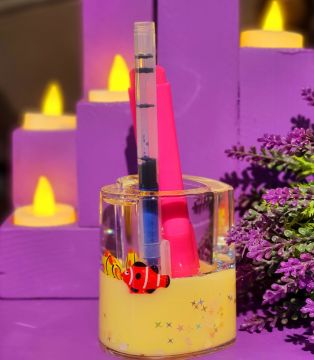 Sulu Kalp Model Kalemlik Sarı