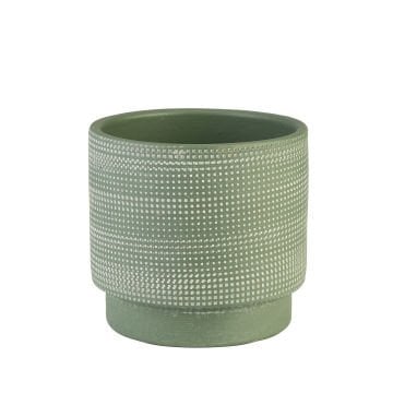 Waffle Seramik Vazo Yeşil Küçük Boy 13cm