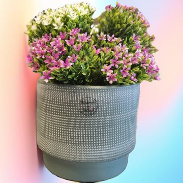 Waffle Seramik Vazo Yeşil Orta Boy 15cm