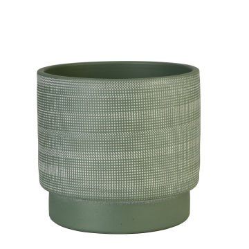 Waffle Seramik Vazo Yeşil Büyük Boy 22cm