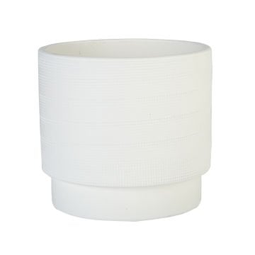 Waffle Seramik Vazo Krem Büyük Boy 22cm