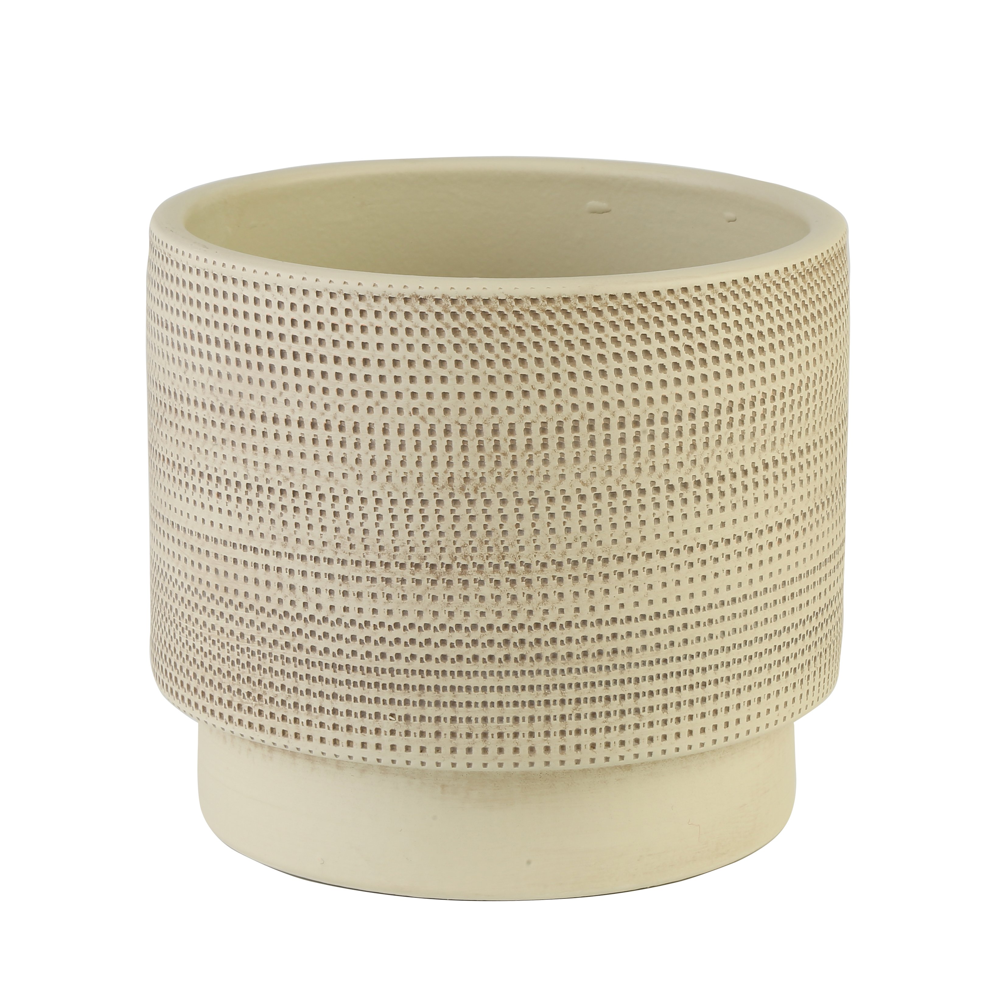 Waffle Seramik Vazo Bej Jumbo Boy 26cm