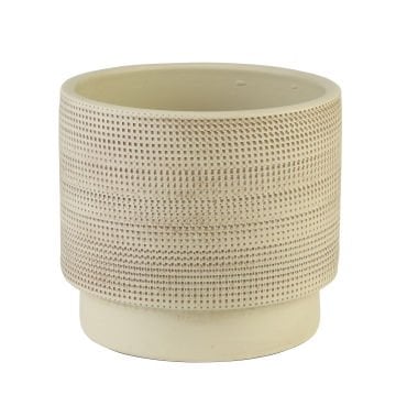 Waffle Seramik Vazo Bej Jumbo Boy 26cm