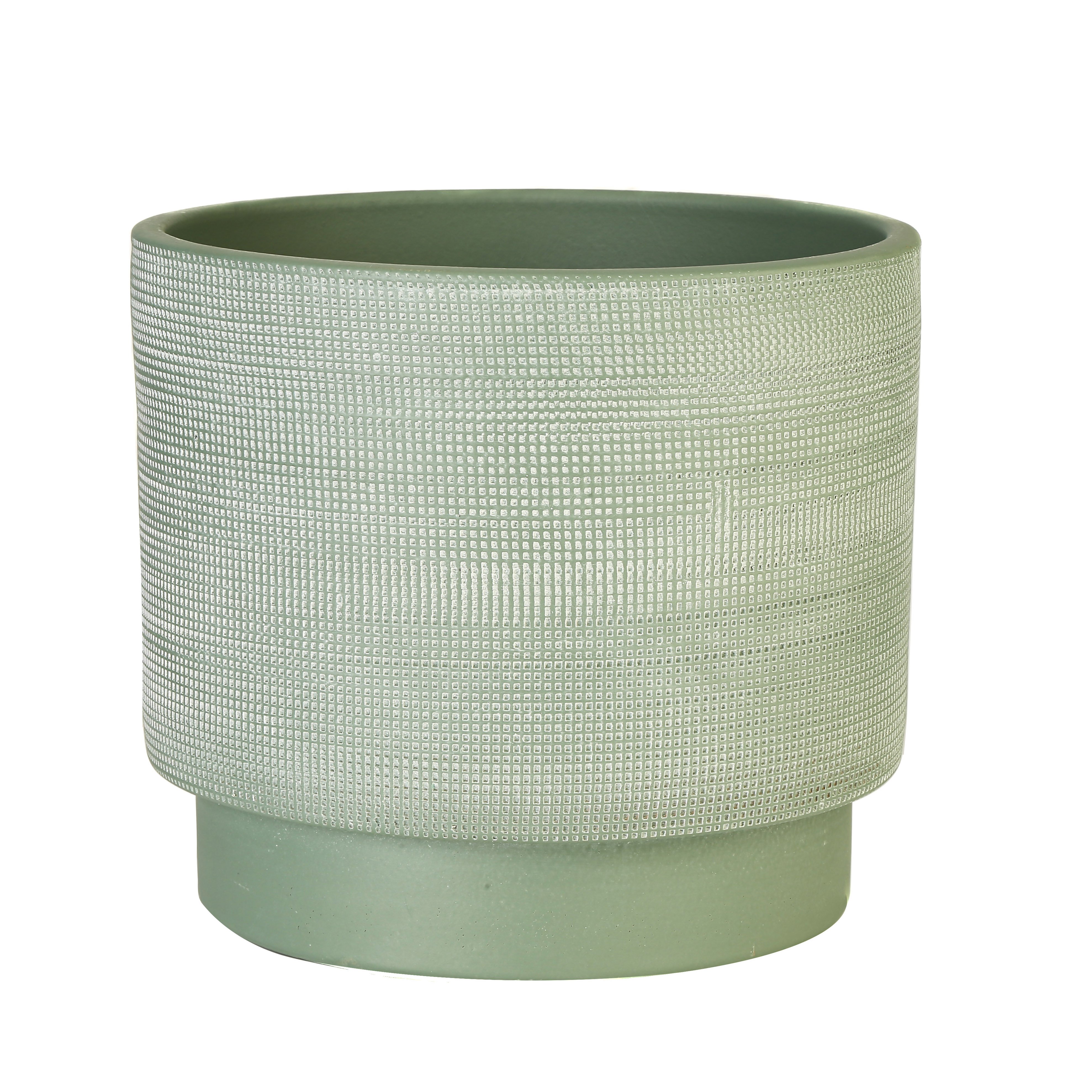 Waffle Seramik Vazo Yeşil Jumbo Boy 26cm