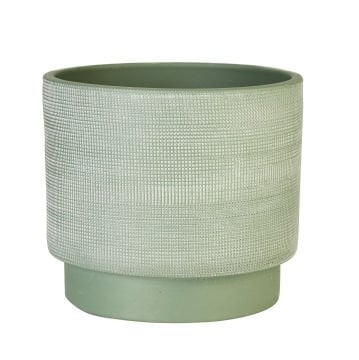 Waffle Seramik Vazo Yeşil Jumbo Boy 26cm