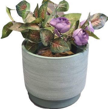 Waffle Seramik Vazo Yeşil Jumbo Boy 26cm