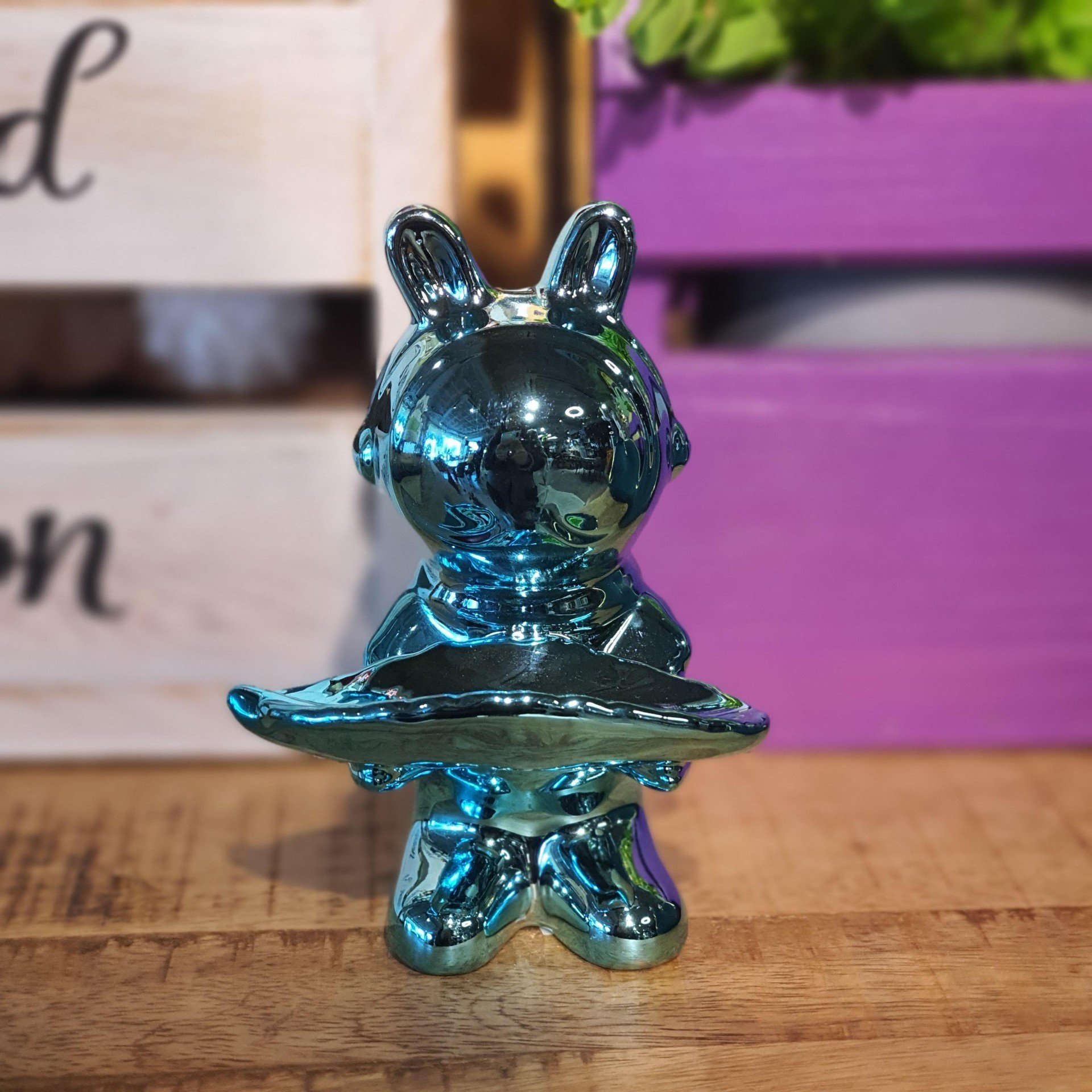 Astronot Tavşan Blue Mini Boy Dekoratif Obje 14,5cm