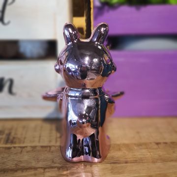 Astronot Tavşan Pink Mini Boy Dekoratif Obje 14,5cm