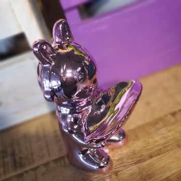 Astronot Tavşan Pink Mini Boy Dekoratif Obje 14,5cm