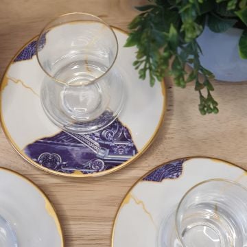 Premium Porselen Altlıklı 6 Kişilik Çay Takımı Model-1