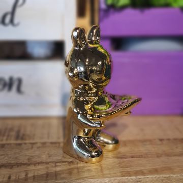 Astronot Tavşan Gold Mini Boy Dekoratif Obje 14,5cm