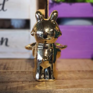 Astronot Tavşan Gold Mini Boy Dekoratif Obje 14,5cm