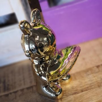 Astronot Tavşan Gold Mini Boy Dekoratif Obje 14,5cm