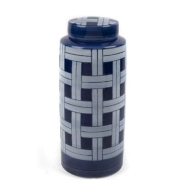 Mavi Çizgili Seramik Küp 15x37cm