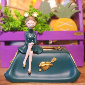 Lady  Dekoratif Peçetelik Yeşil