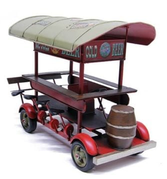 Beer Tour Dekoratif Metal İçecek Arabası
