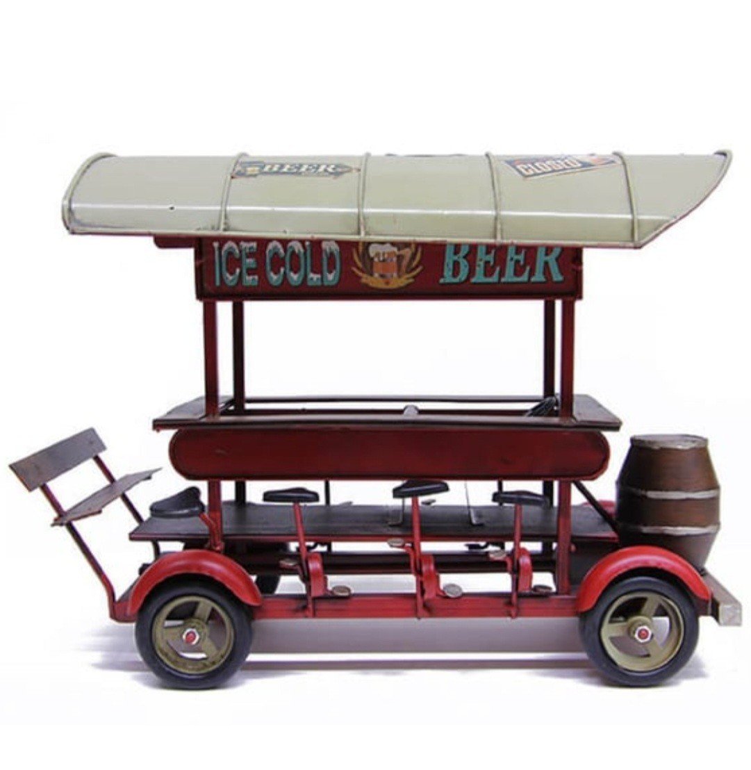 Beer Tour Dekoratif Metal İçecek Arabası