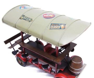 Beer Tour Dekoratif Metal İçecek Arabası