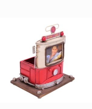 Dekoratif Metal Kalemlik Çerçeveli Tramvay Temalı