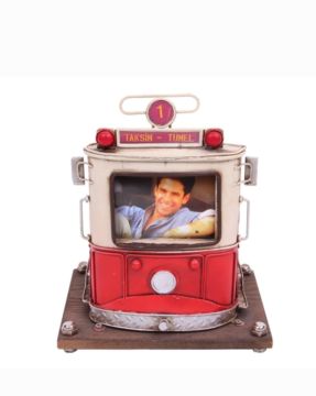 Dekoratif Metal Kalemlik Çerçeveli Tramvay Temalı