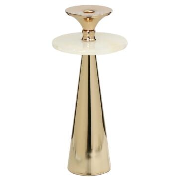 Gold Mermer Taşlı Mumluk 32cm
