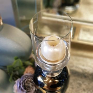 Silver Yaprak Şamdan 37cm