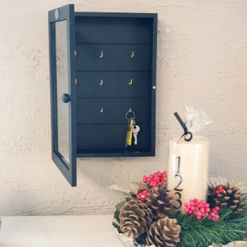 Ahşap Siyah Camlı Anahtarlık