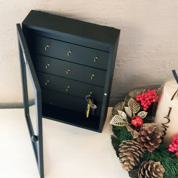 Ahşap Siyah Camlı Anahtarlık