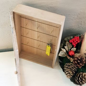 Ahşap Naturel Camlı Anahtarlık