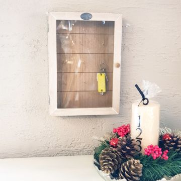 Ahşap Naturel Camlı Anahtarlık