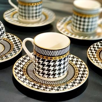 Kazayağı Siyah 6'LI Fincan Takımı