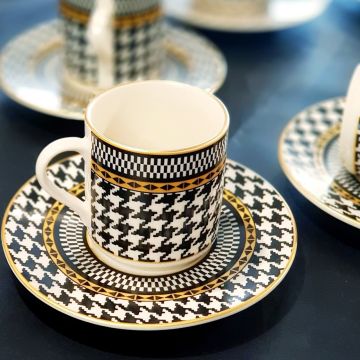 Kazayağı Siyah 6'LI Fincan Takımı