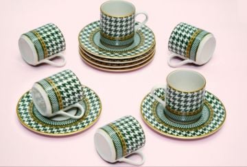 Kazayağı Yeşil 6'LI Fincan Takımı