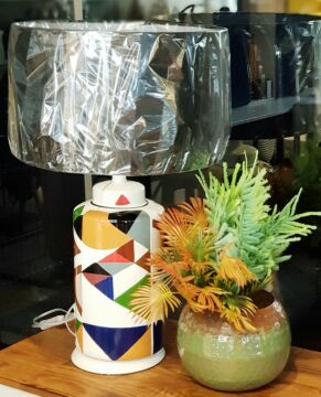 Seramik Kübik Abajur