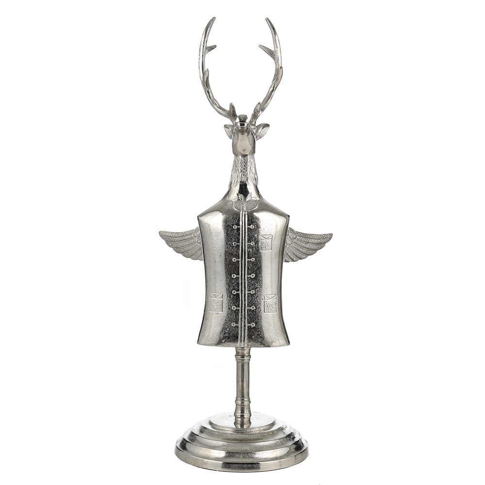 Model Geyik Kanatlı Gümüş Metal Biblo