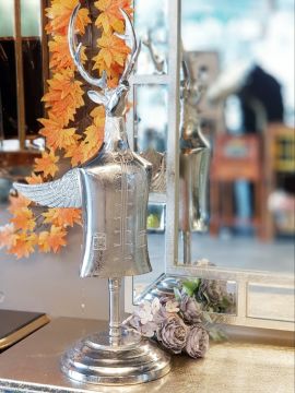 Model Geyik Kanatlı Gümüş Metal Biblo