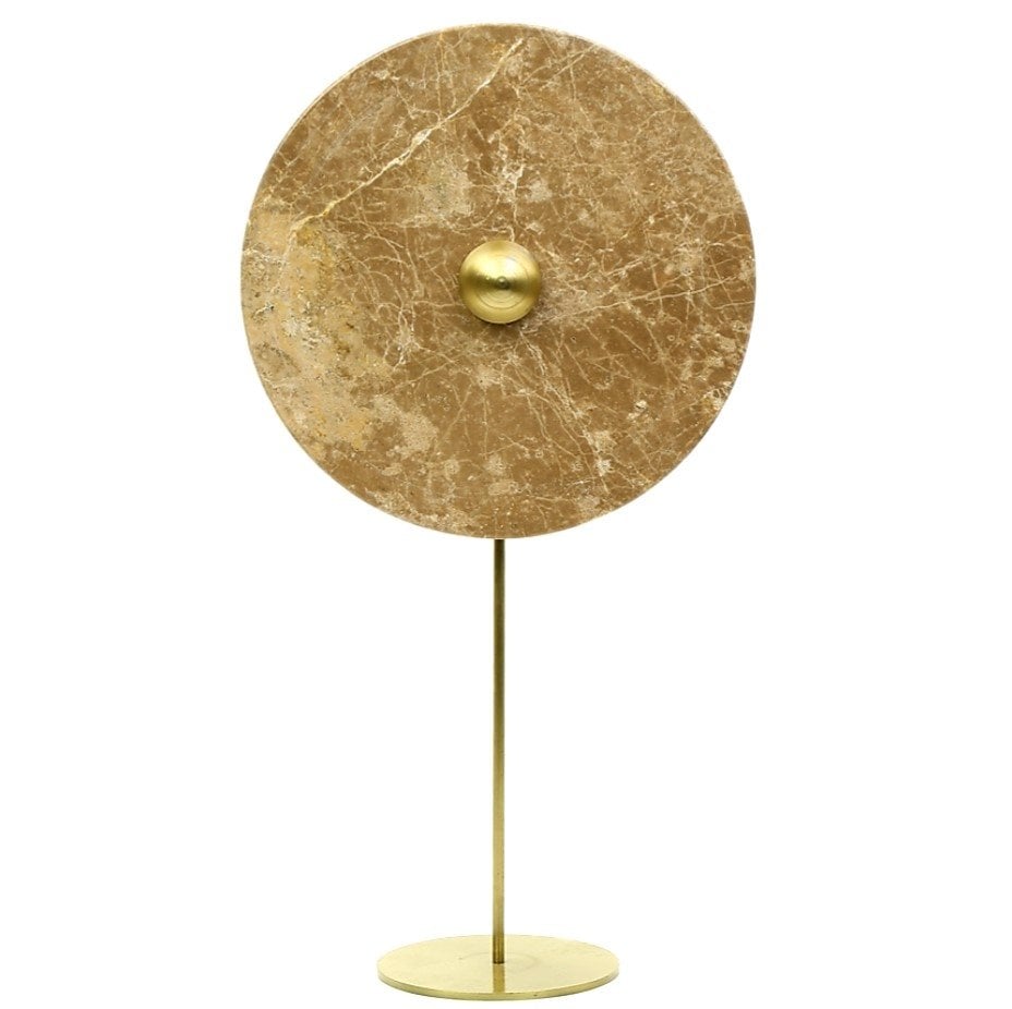 Kahve Yuvarlak Mermer Obje 46cm