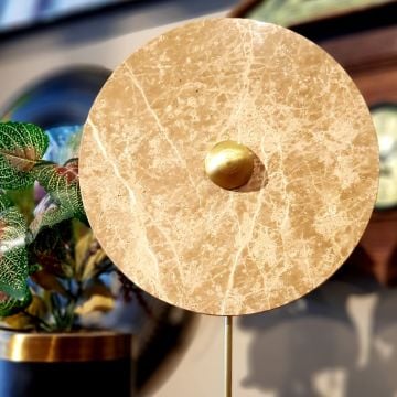 Kahve Yuvarlak Mermer Obje 46cm