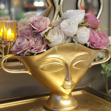 Altın Renk Konik Face Vazo 49cm