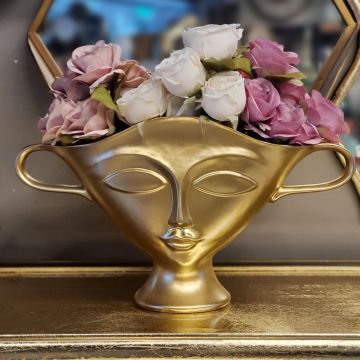 Altın Renk Konik Face Vazo 49cm