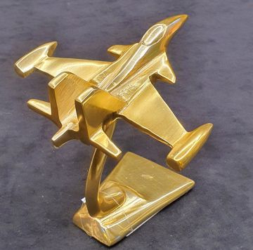 Metal Gold Uçak Mini Boy Dekor