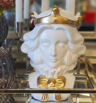 Fiyonklu Kadın Kapaklı Dekor 23cm