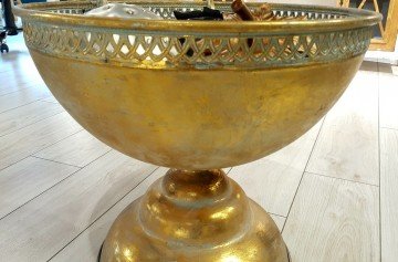 Margari Metal Ayaklı Gold Vazo Büyük Boy