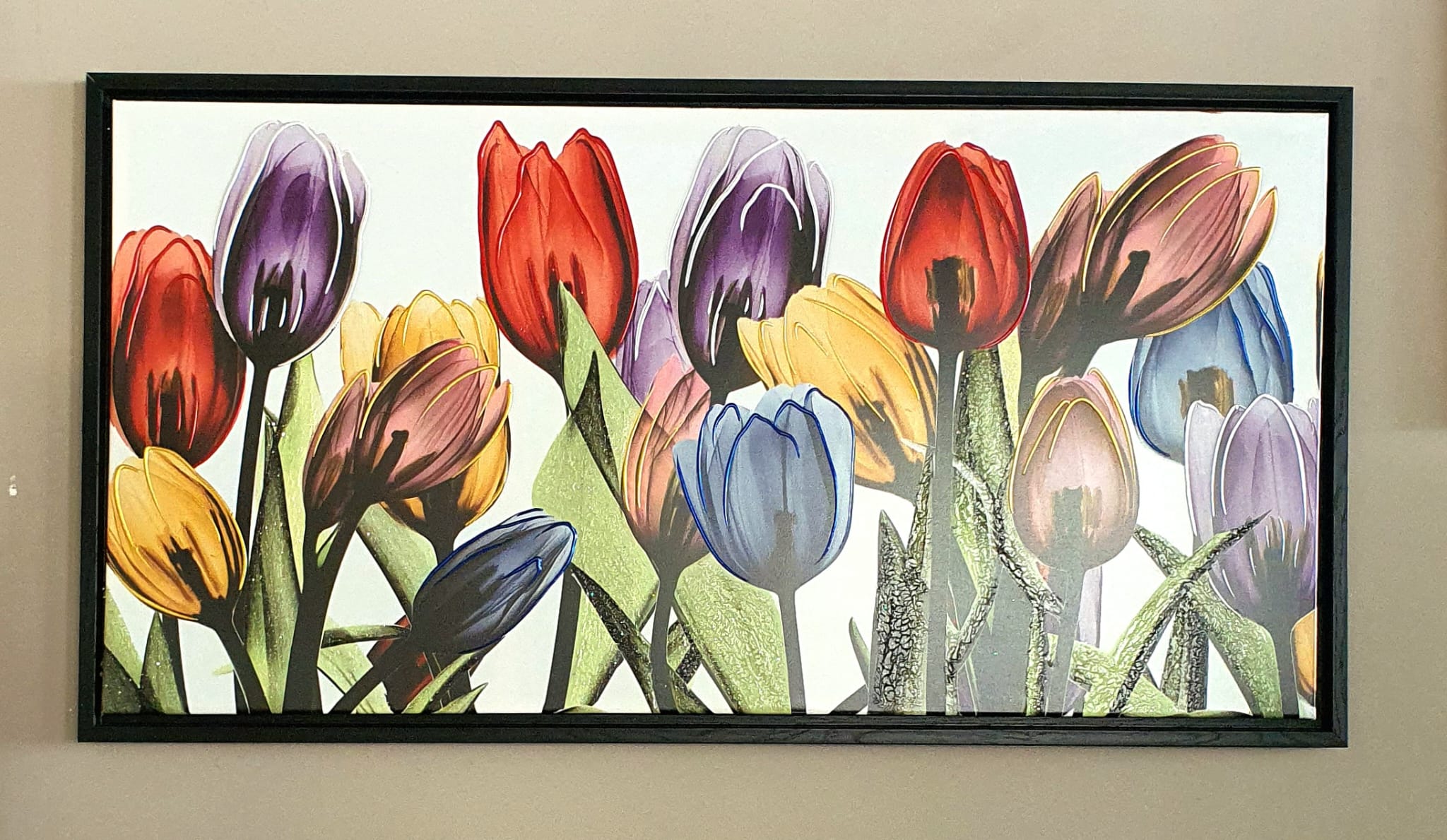 60cmX120cm Siyah Çerçeveli Tablo